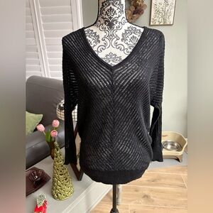 Jennifer Lopez size XS black V neck sweater